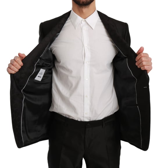 Traje de seda MARTINI negro de ajuste slim fit de 2 piezas de Dolce & Gabbana - Image 2