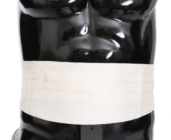 Cinturón de cintura para hombres Dolce & Gabbana blanco 100% seda - Image 1