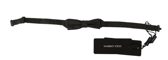 Dolce & Gabbana Black Patterned Mens Necktie Papillon 100% Silk Bow Tie - Image 2