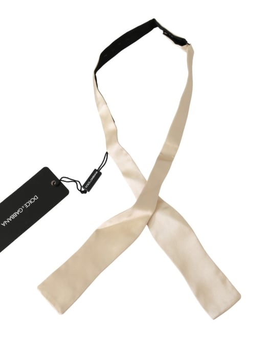 Corbata Delgado Slim Beige para Hombre 100% Seda de Dolce & Gabbana - Image 1