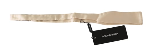 Corbata Delgado Slim Beige para Hombre 100% Seda de Dolce & Gabbana - Image 2