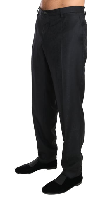 Pantalones formales de algodón gris con estampado de Dolce & Gabbana - Image 2