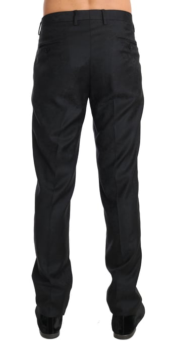 Pantalones formales de algodón gris con estampado de Dolce & Gabbana - Image 3