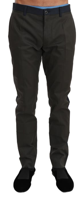 Pantalones de algodón con rayas azul grisáceas Dolce & Gabbana - Image 1