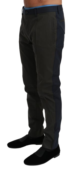 Pantalones de algodón con rayas azul grisáceas Dolce & Gabbana - Image 2