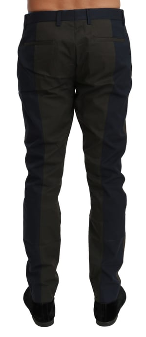 Pantalones de algodón con rayas azul grisáceas Dolce & Gabbana - Image 3