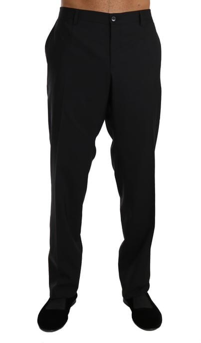 Pantalones formales de lana negra elástica Dolce & Gabbana - Image 1