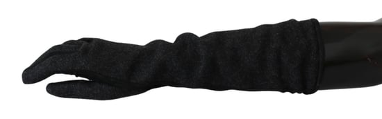 Guantes de lana de manga media negra y gris de Dolce & Gabbana - Image 2