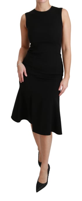 Vestido ajustado de lana elástica con corte en A de Dolce & Gabbana - Image 6