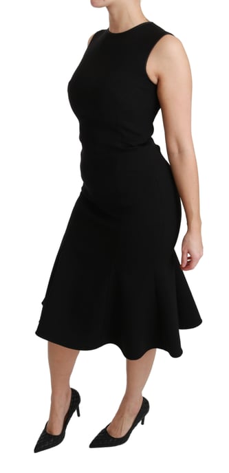 Vestido ajustado de lana elástica con corte en A de Dolce & Gabbana - Image 3