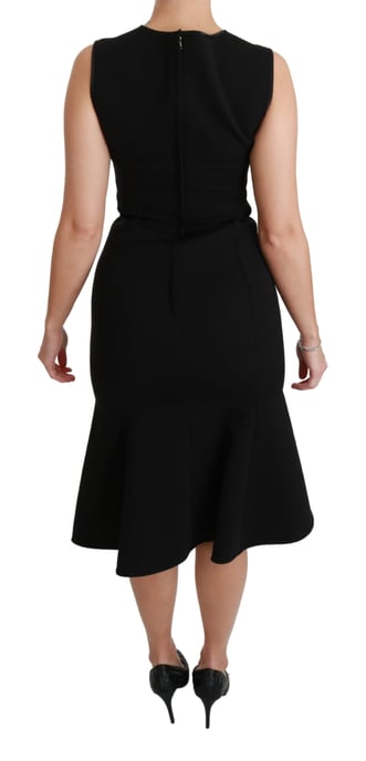 Vestido ajustado de lana elástica con corte en A de Dolce & Gabbana - Image 4