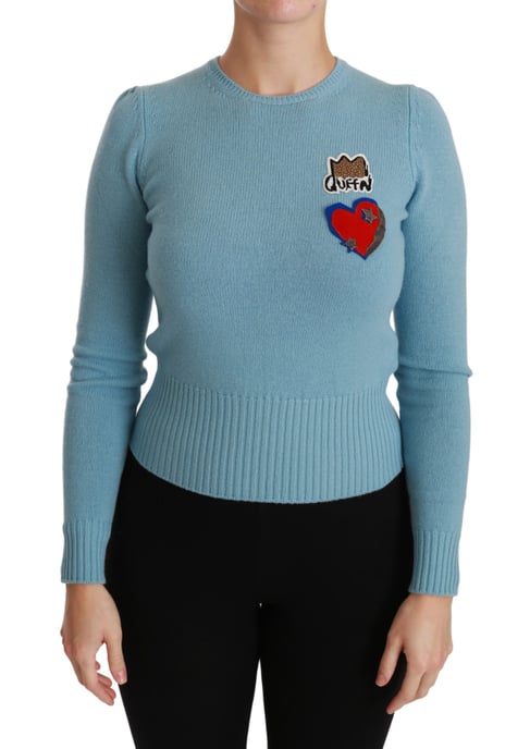 Dolce & Gabbana Azul Lana Reina Corazón Suéter - Image 1