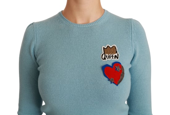 Dolce & Gabbana Azul Lana Reina Corazón Suéter - Image 5