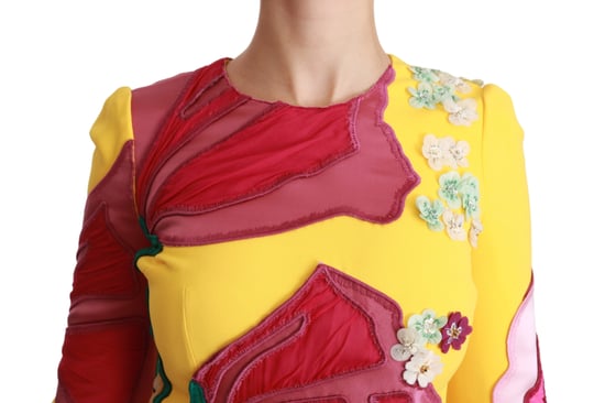 Vestido ajustado sin mangas de cristal floral amarillo de Dolce & Gabbana - Image 5