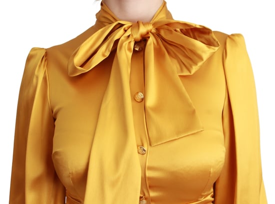 Vestido mini ajustado de seda amarilla elástica de Dolce & Gabbana - Image 5