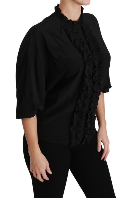Blusa de seda negra con volantes de Dolce & Gabbana - Image 2