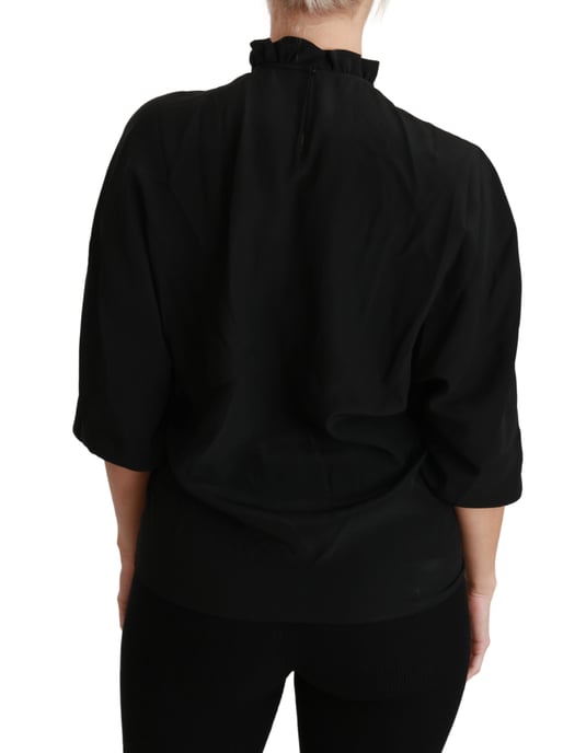 Blusa de seda negra con volantes de Dolce & Gabbana - Image 4