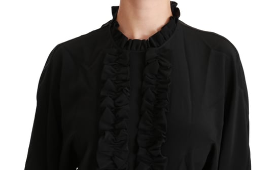 Blusa de seda negra con volantes de Dolce & Gabbana - Image 5