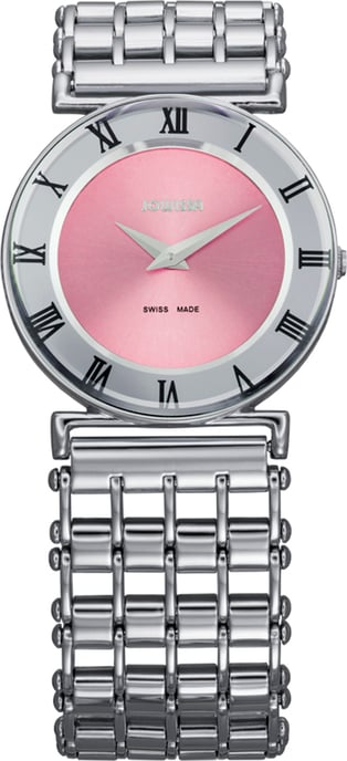 Jowissa Women's J2.017.M Roma Pastell Stainless Steel Pink Dial Roman Numeral Watch