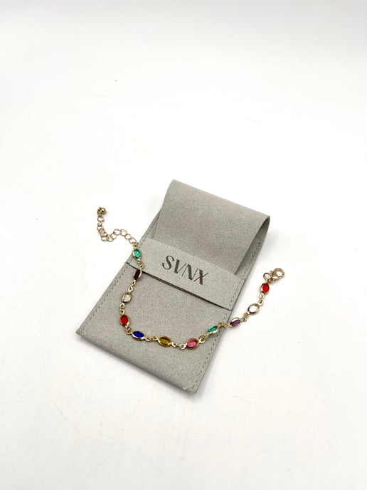 Multicolour Oval Chain Bracelet