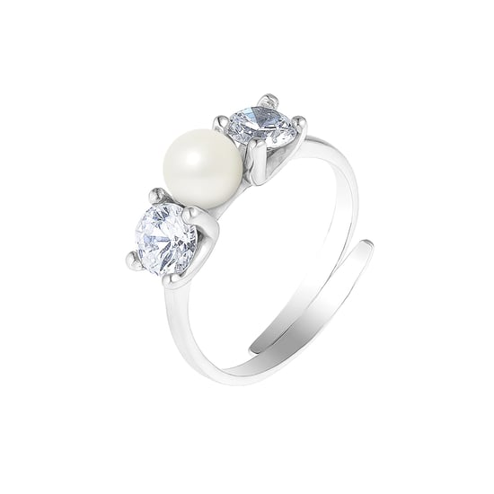 DIADEMA - Massive Ring with Freshwater Pearl - Pure White Collection