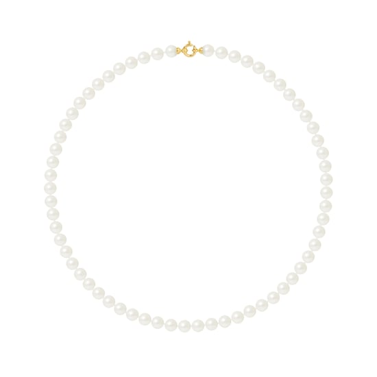 Collar de rango Princesa Pearls de agua dulce Ronda 7-8 mm Broche Black Luxury 18k Blanco Gold - Image 1