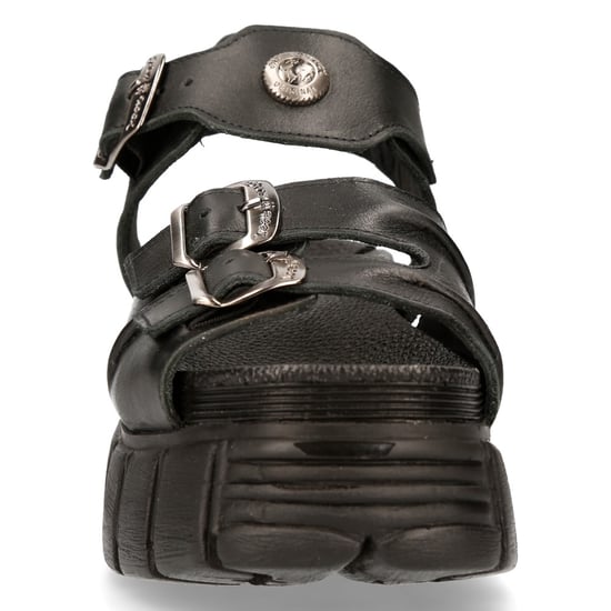 New Rock Unisex Metallic Black Punk Sandal Boots- M-BIOS101-C2