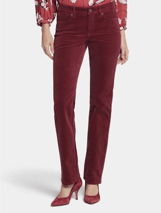 Marilyn Straight Jeans Red Corduroy