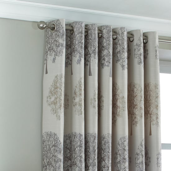Cortinas de ojales con motivo de árbol Oakdale en plata - Image 2