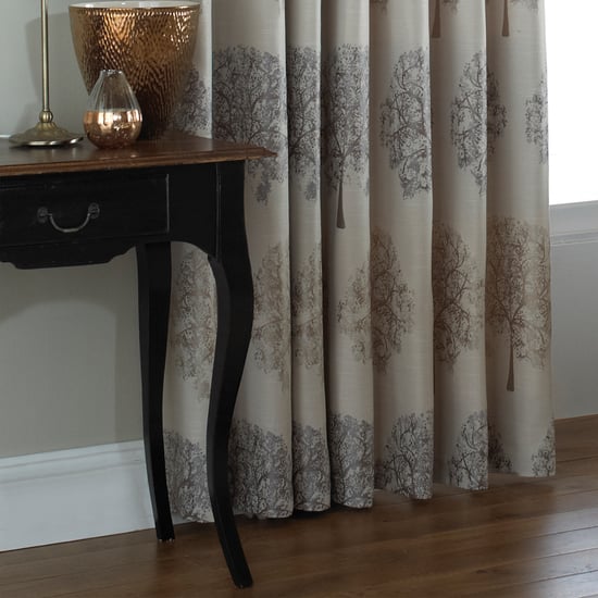 Cortinas de ojales con motivo de árbol Oakdale en plata - Image 3