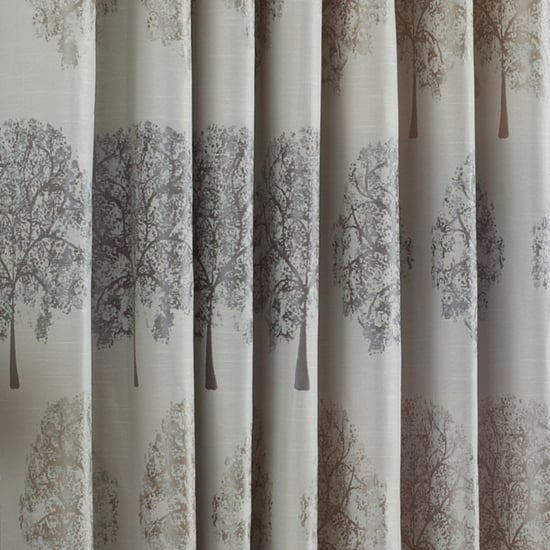 Cortinas de ojales con motivo de árbol Oakdale en plata - Image 4