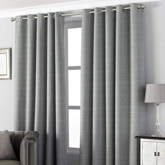 Cortinas de Ojal de Jacquard Texturizado Pendleton en Grafito - Image 1