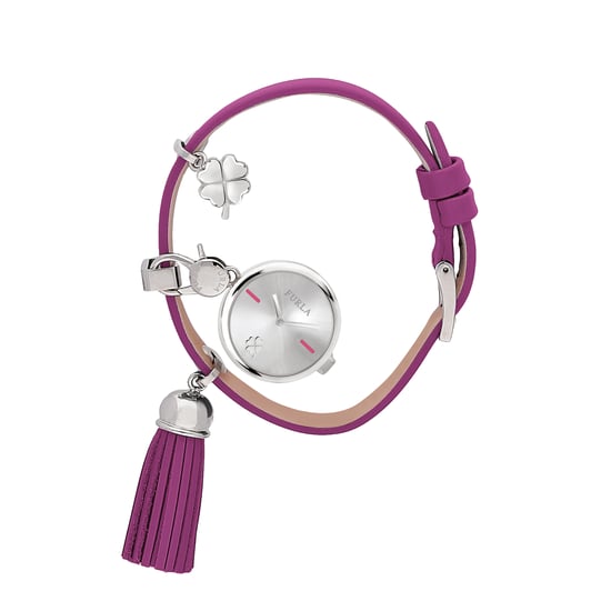 Reloj de pulsera de cadena de piel de ternera con esfera blanca para mujer Furla - Image 2