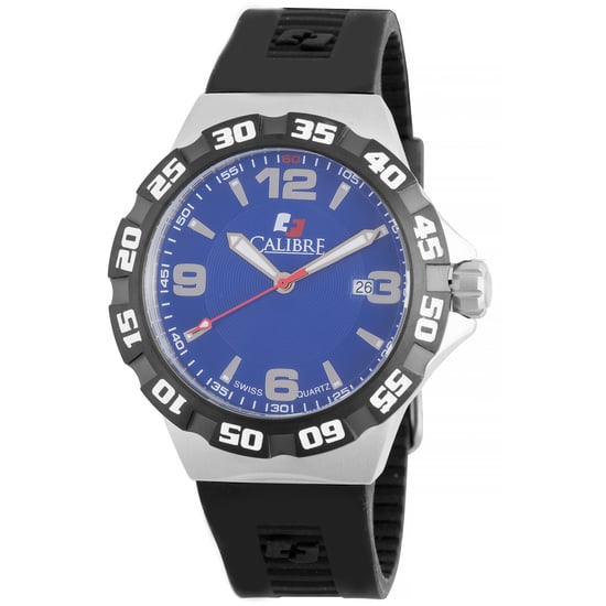Reloj Calibre Lancer para Hombre con Movimiento Suizo, Correa de Goma Negra, Esfera Azul L3 - Image 1