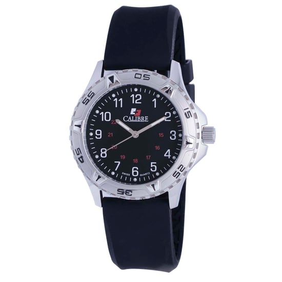 Reloj Calibre Sea Wolf para Hombre con Movimiento Suizo, Correa de Silicona Negra, Esfera Negra - Image 1
