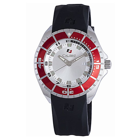 Reloj de Movimiento Suizo Calibre Hombre Sea Knight, Correa de Goma Negra, Esfera Plateada - Image 1
