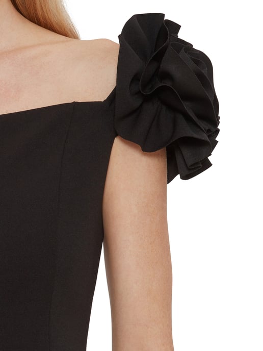 Gina Bacconi Bretta Stretch Crepe Dress in Black