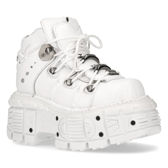 New Rock Unisex-Gothic-Punk-Stiefel aus weißem Leder - M-TANK106-C1