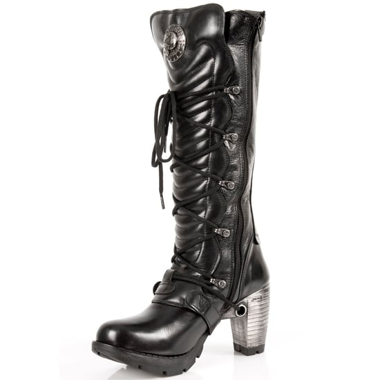 Botas hasta la rodilla con cordones y hebillas negras para damas de New Rock TR004-S1 - Image 3