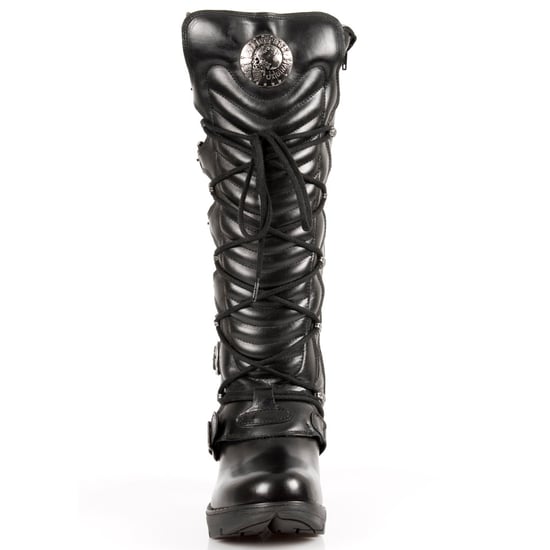 Botas hasta la rodilla con cordones y hebillas negras para damas de New Rock TR004-S1 - Image 4