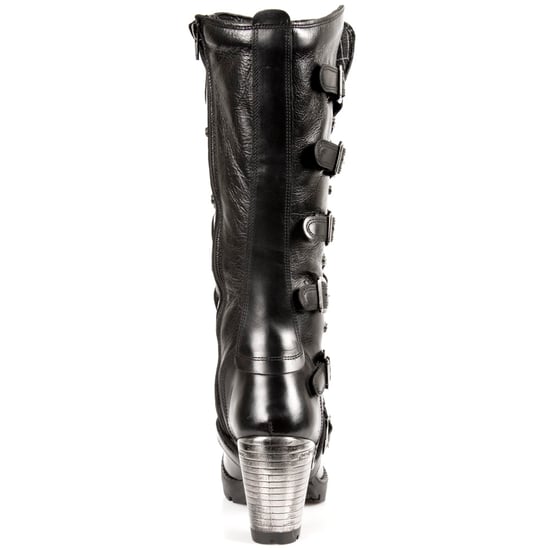 Botas hasta la rodilla con cordones y hebillas negras para damas de New Rock TR004-S1 - Image 5