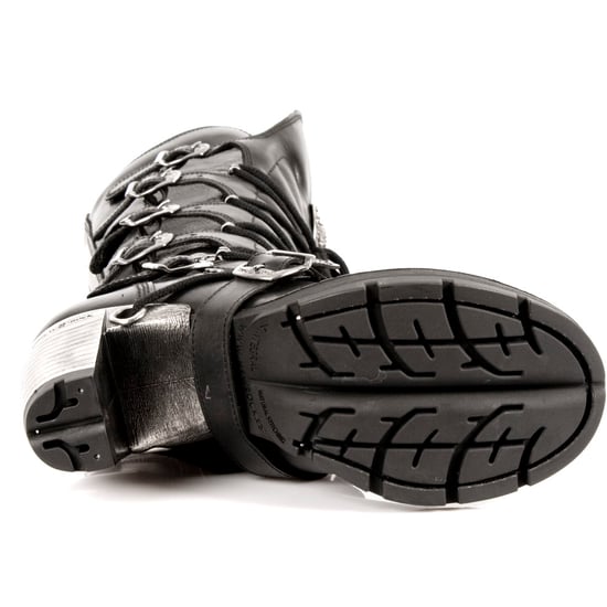 Botas hasta la rodilla con cordones y hebillas negras para damas de New Rock TR004-S1 - Image 6