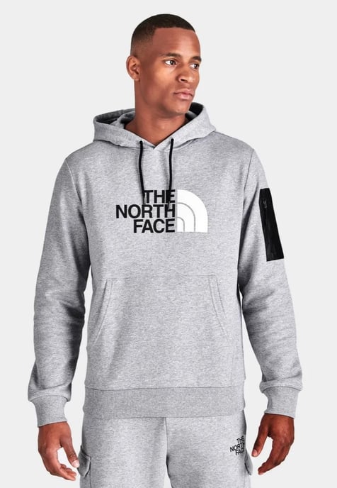 Sudadera con capucha The North Face Logo Woven Pocket en gris claro - Image 1