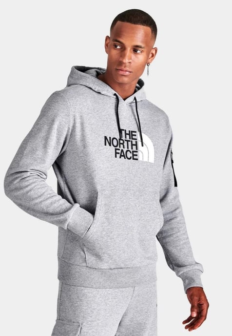 Sudadera con capucha The North Face Logo Woven Pocket en gris claro - Image 3