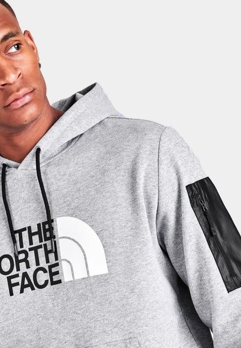 Sudadera con capucha The North Face Logo Woven Pocket en gris claro - Image 4