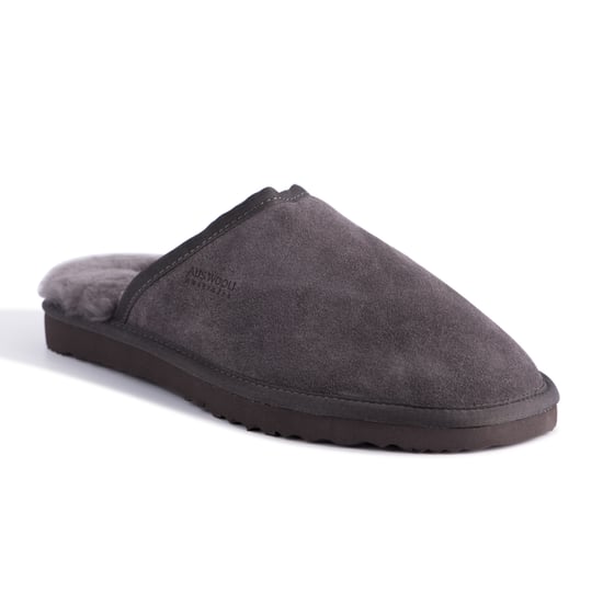Aus Wooli "Manly" Australia Sheepskin Wool Slippers, Grey