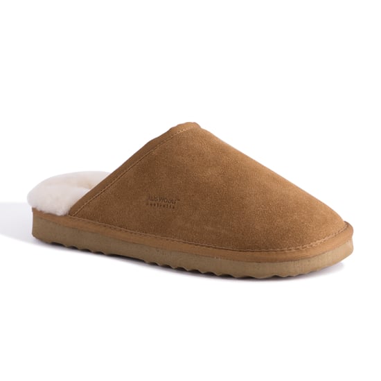 Aus Wooli "Manly" Australia Sheepskin Wool Slippers, Tan