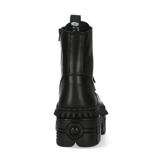 New Rock Black Leather Boots-WALL083CCT-S6