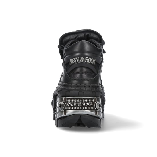 New Rock Leather Platform Ankle Boots-WALL106-S10