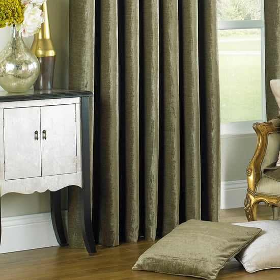 Cortinas de Ojo de Perdiz de Terciopelo Wellesley en Mocha - Image 3